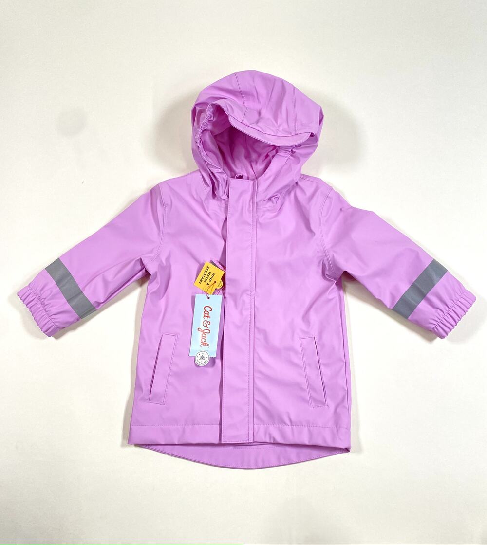CAT & JACK GIRLS PURPLE RAINCOAT SIZE 12M